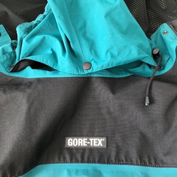 Vtg Far West Gor-tex Hooded Jacket Coat Windbreaker Unisex Teal Black Medium M - Picture 13 of 15